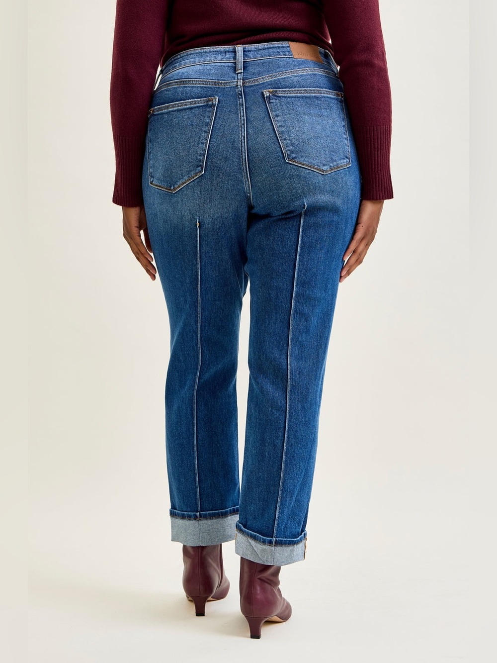 Judy Blue Kimberly Front Seam Detail Cuffed Straight Fit Jeans Womens Size 16 - Picture 3 of 12